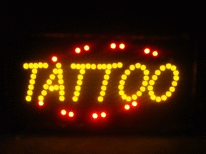 LED Neon Light Animated Motion TATTOO Open Sign